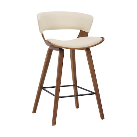 Armen Living Jagger Modern 26" Wood and Faux Leather Counter Height Barstool LCJGBAWACR26